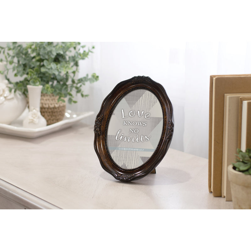 Love Knows No Limits Amber 5 x 7 Oval Wall And Tabletop Photo Frame