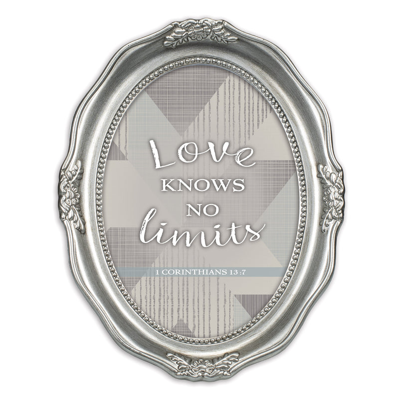 Love Knows No Limits Silver 5 x 7 Oval Wall And Tabletop Photo Frame