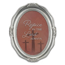 Rejoice In The Lord Silver 5 x 7 Oval Wall And Tabletop Photo Frame