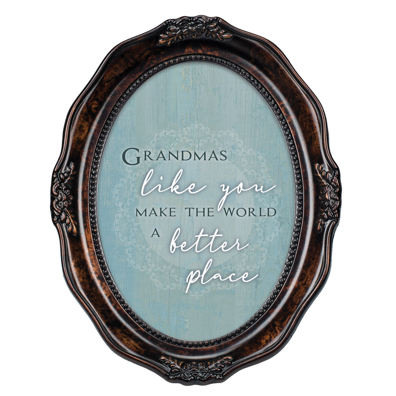 Grandmas Like You Make The World Better Amber 5 x 7 Oval Wall And Tabletop Photo Frame