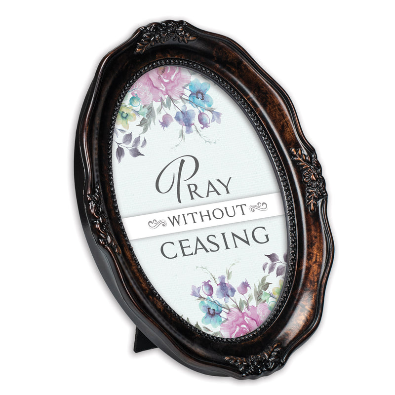 Pray Without Ceasing Amber 5 x 7 Oval Wall And Tabletop Photo Frame