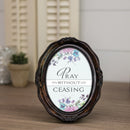 Pray Without Ceasing Amber 5 x 7 Oval Wall And Tabletop Photo Frame