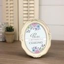 Pray Without Ceasing Ivory 5 x 7 Oval Wall And Tabletop Photo Frame