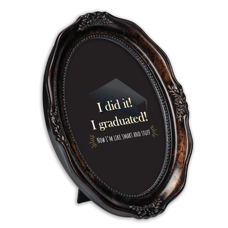 I Did It I Graduated Amber 5 x 7 Oval Wall And Tabletop Photo Frame