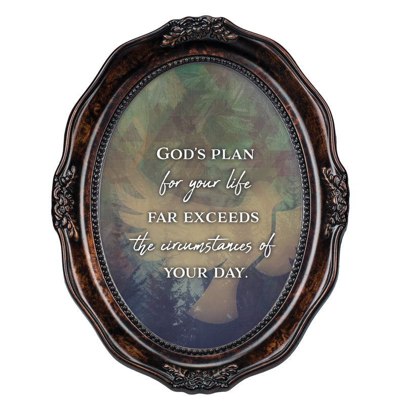 God's Plan For Your Life Amber 5 x 7 Oval Wall And Tabletop Photo Frame