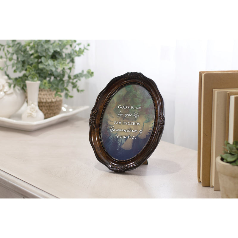 God's Plan For Your Life Amber 5 x 7 Oval Wall And Tabletop Photo Frame