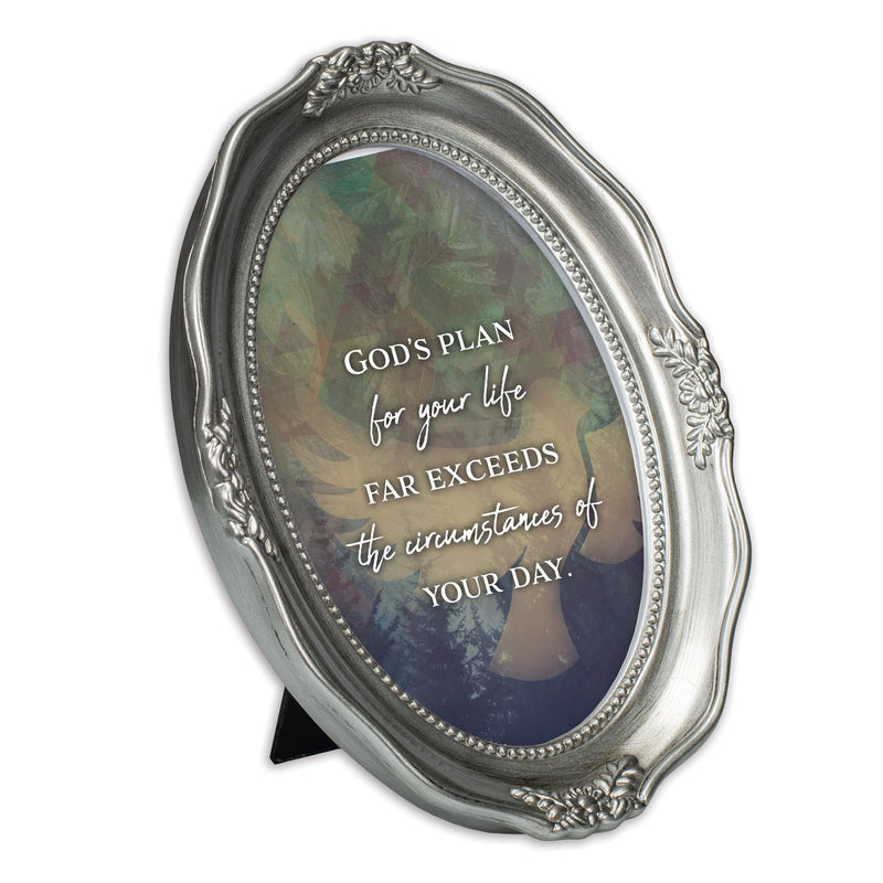 God's Plan For Your Life Silver 5 x 7 Oval Wall And Tabletop Photo Frame