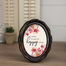 I'll Just Be Happy Today Amber 5 x 7 Oval Wall And Tabletop Photo Frame