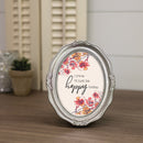 I'll Just Be Happy Today Silver 5 x 7 Oval Wall And Tabletop Photo Frame