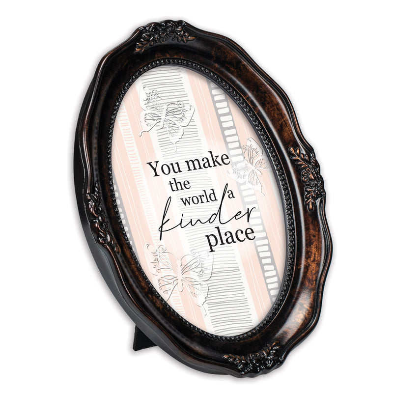 Make The World A Kinder Place Amber 5 x 7 Oval Wall And Tabletop Photo Frame