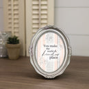 Make The World A Kinder Place Silver 5 x 7 Oval Wall And Tabletop Photo Frame