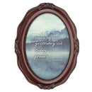 Jesus Is The Same Today And Forever Mahogany 5 x 7 Oval Wall And Tabletop Photo Frame