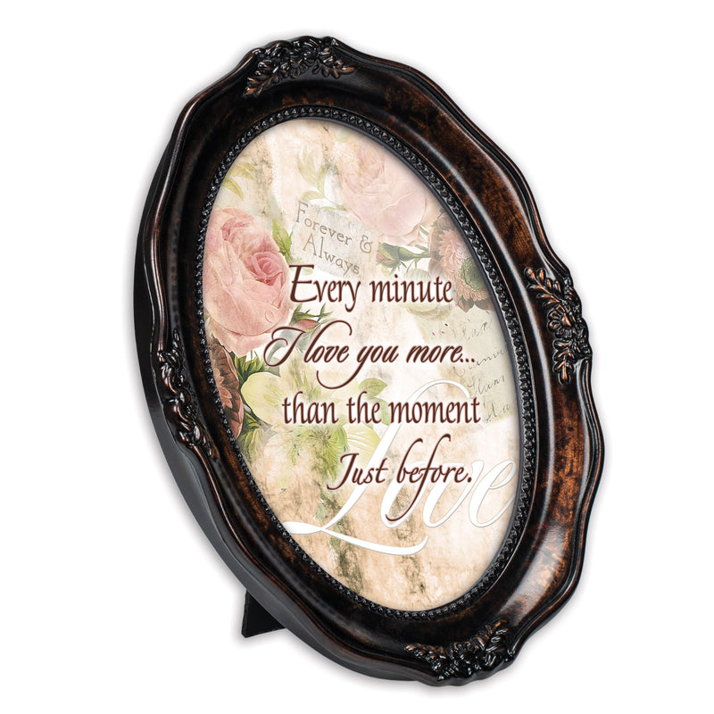 Cottage Garden Amazing Grace Sweet The Sound Burlwood Finish Wavy 5 x 7 Oval Table and Wall Photo Frame