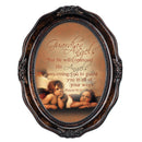 Guardian Angels Inspirational Burlwood Finish Wavy 5 x 7 Oval Table and Wall Photo Frame