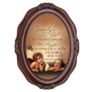 Guardian Angels Inspirational Mahogany Finish Wavy 5 x 7 Oval Table and Wall Photo Frame
