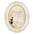 Mother Thoughts In Our Hearts Distressed Ivory Wavy 5 x 7 Oval Table and Wall Photo Frame