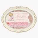 It's A Girl Inspirational Distressed Ivory Wavy 5 x 7 Oval Table and Wall Photo Frame