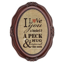 I Love You A Bushel & A Peck Mahogany Finish Wavy 5 x 7 Oval Table and Wall Photo Frame