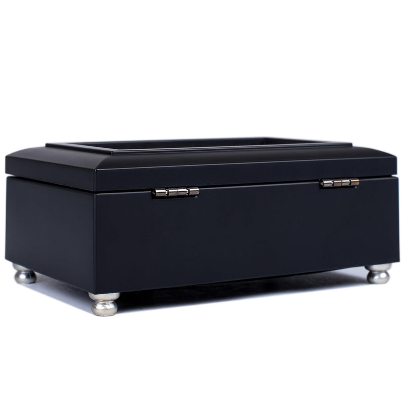 Cottage Garden Congratulations Graduate Matte Black Jewelry Music Box Plays Wonderful World