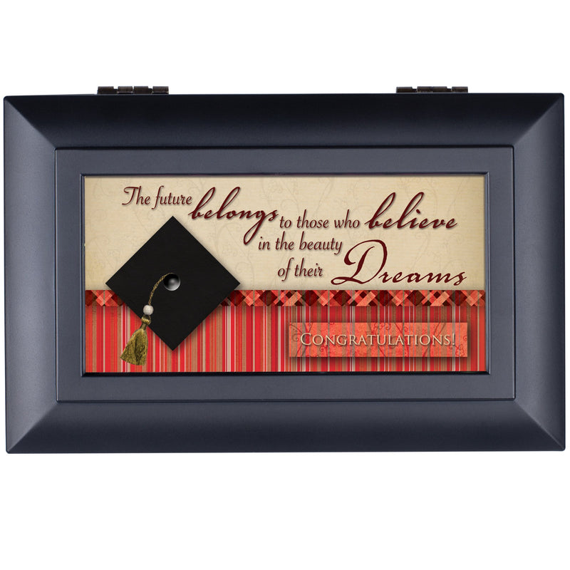 Believe in the Beauty Matte Black Music Box Plays Wonderful World