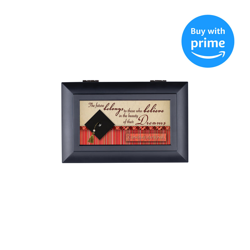 Believe in the Beauty Matte Black Music Box Plays Wonderful World