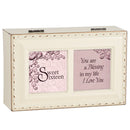 Cottage Garden Grandson Blessings Wood Finish Jewelry Music Box Plays Tune Ave Maria