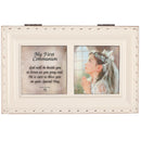 First Communion God Beside You Ivory Music Box Plays Jesus Loves Me