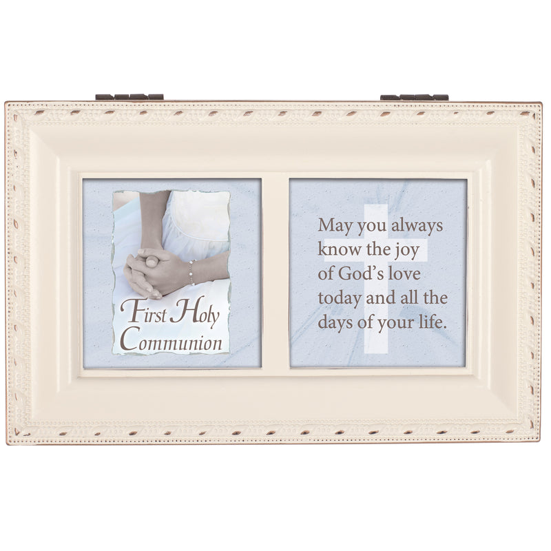 First Communion Know The Joy Ivory Music Box Plays Jesus Loves Me