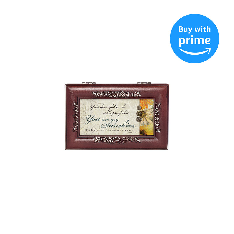 Cottage Garden Your Beautiful Smile Rosewood Finish Jewelry Music Box - Plays You are My Sunshine