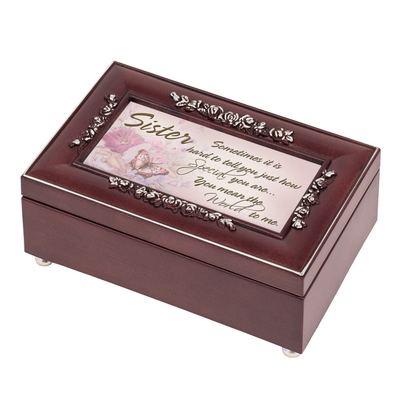 Cottage Garden Sister How Special You are Rosewood Jewelry Music Box Plays You are My Sunshine