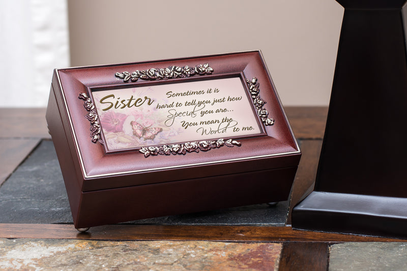 Cottage Garden Sister How Special You are Rosewood Jewelry Music Box Plays You are My Sunshine