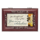 Cottage Garden Beautiful Smile Proof Rosewood Jewelry Music Box Plays You are My Sunshine