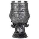 Cottage Garden Stag Deer Antique Silver 14 ounce Resin Goblet Chalice Mug