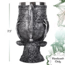 Cottage Garden Stag Deer Antique Silver 14 ounce Resin Goblet Chalice Mug
