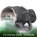 Cottage Garden Stag Deer Antique Silver 14 ounce Resin Goblet Chalice Mug