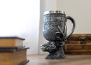 Cottage Garden Stag Deer Antique Silver 14 ounce Resin Goblet Chalice Mug