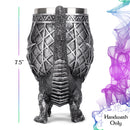 Cottage Garden Dragon Antique Silver 14 ounce Resin Goblet Chalice Mug