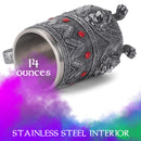 Cottage Garden Lion Antique Silver Jeweled 14 ounce Resin Goblet Chalice Mug