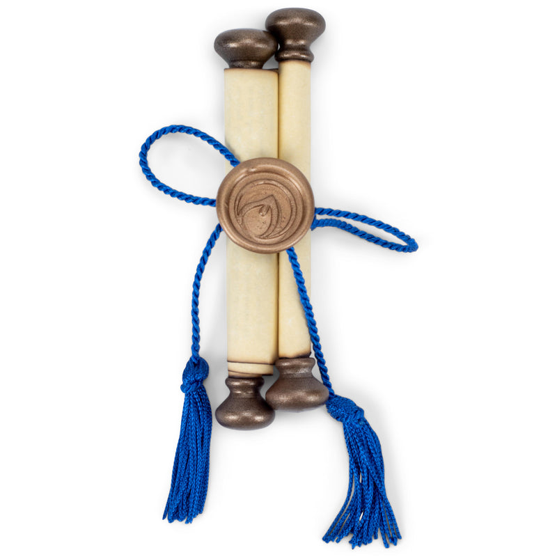 Cottage Garden Clever Gold With Blue Tassel Small Parchment Wand Scroll With Seal