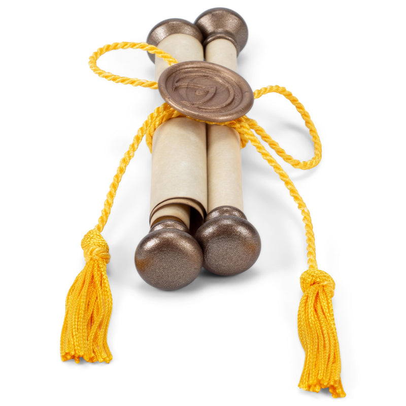 Cottage Garden Faithful Gold With Yellow Tassel Small Parchment Wand Scroll With Seal