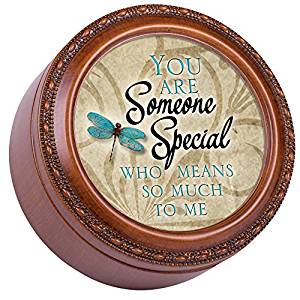 Cottage Garden Believe in Yourself Black Rope Trim Jewelry Music Box Plays You are My Sunshine