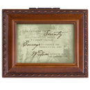 Cottage Garden Memories Love Brown Rope Trim 4.5 x 3.5 Tiny Square Jewelry Keepsake Box