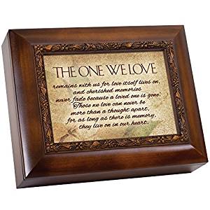 In Memory Live On Woodgrain Embossed Ashes Bereavement Urn Box