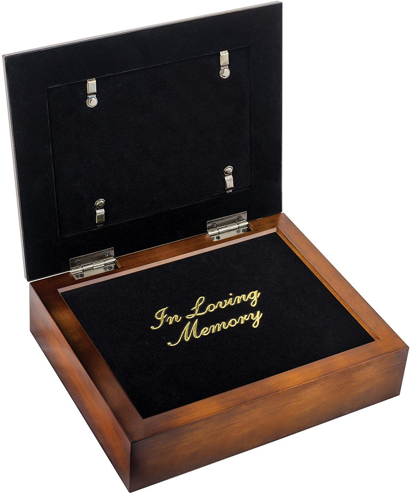 Dog Paw Prints Heart Woodgrain Embossed Ashes Bereavement Urn Box