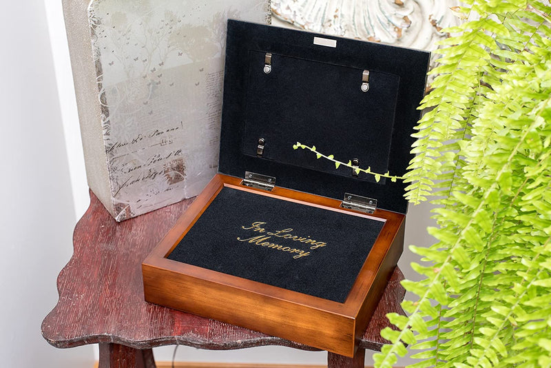 Dog Paw Prints Heart Woodgrain Embossed Ashes Bereavement Urn Box