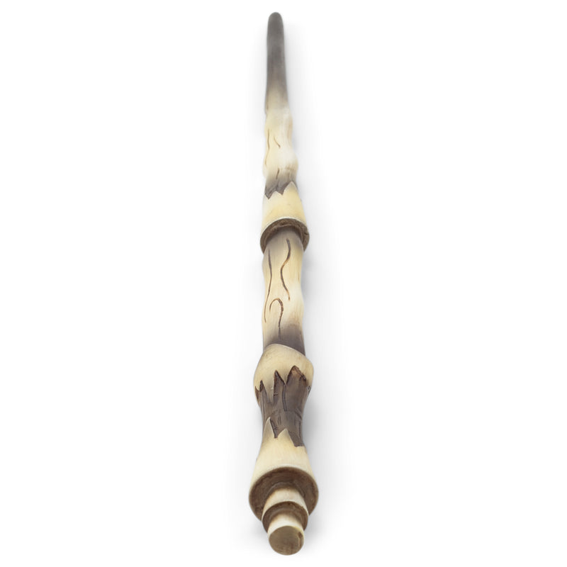 Tiered Black and Ivory Bone 13.75 inch Resin Costume Magic Wand