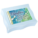 Daughters Love Pale Blue 8 x 6  Wavy Music Box Plays Brahman's Lullaby
