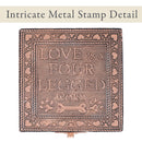 Cottage Garden Home Dog Pawprint Copper Tone Metal Jewelry Keepsake Box