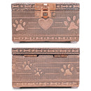 Cottage Garden Home Dog Pawprint Copper Tone Metal Jewelry Keepsake Box