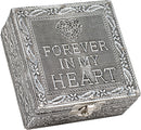 Cottage Garden Forever in My Heart Silver Color Metal Jewelry Keepsake Decorative Box